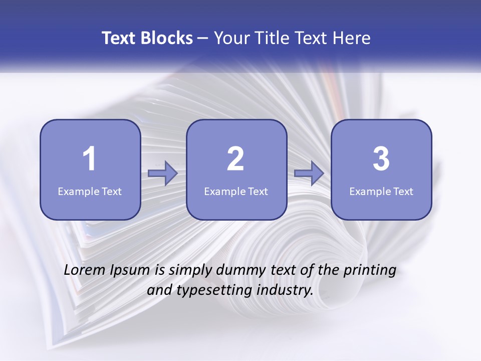A Stack Of Magazines With A White Background PowerPoint Template