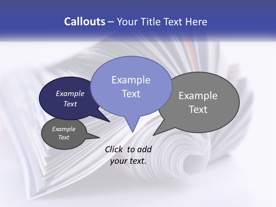 A Stack Of Magazines With A White Background PowerPoint Template