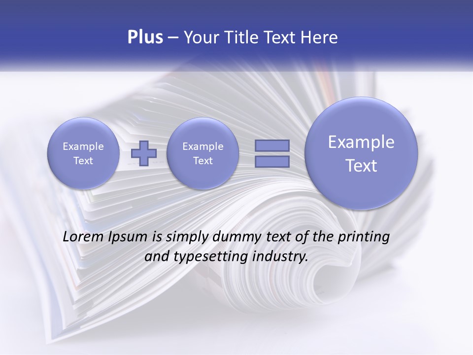 A Stack Of Magazines With A White Background PowerPoint Template