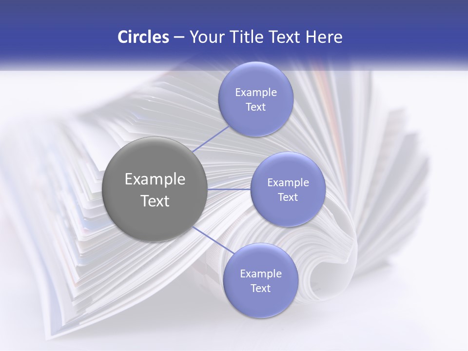 A Stack Of Magazines With A White Background PowerPoint Template