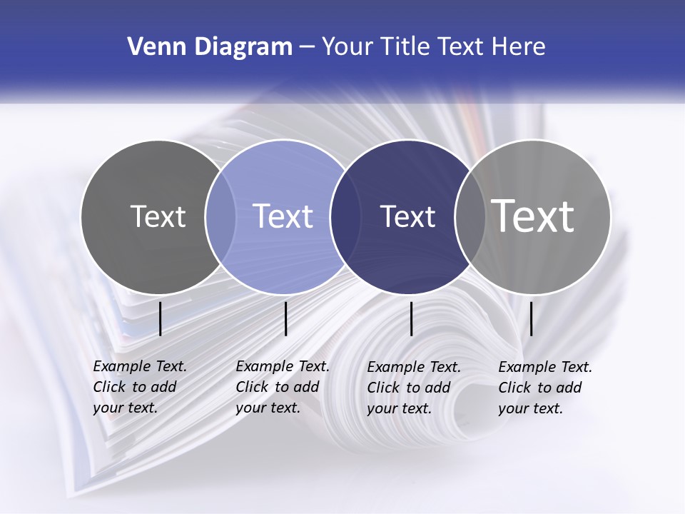 A Stack Of Magazines With A White Background PowerPoint Template