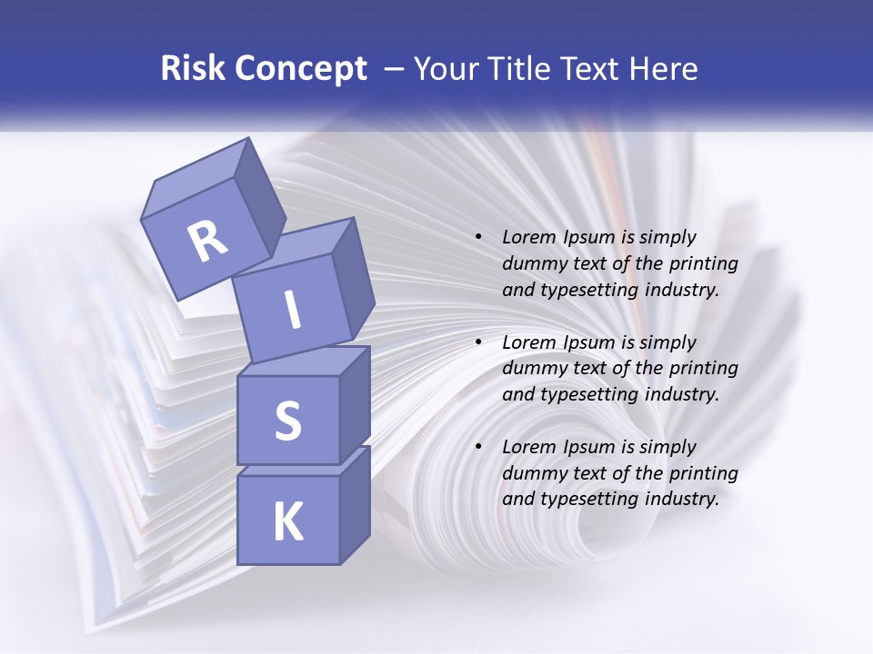 A Stack Of Magazines With A White Background PowerPoint Template