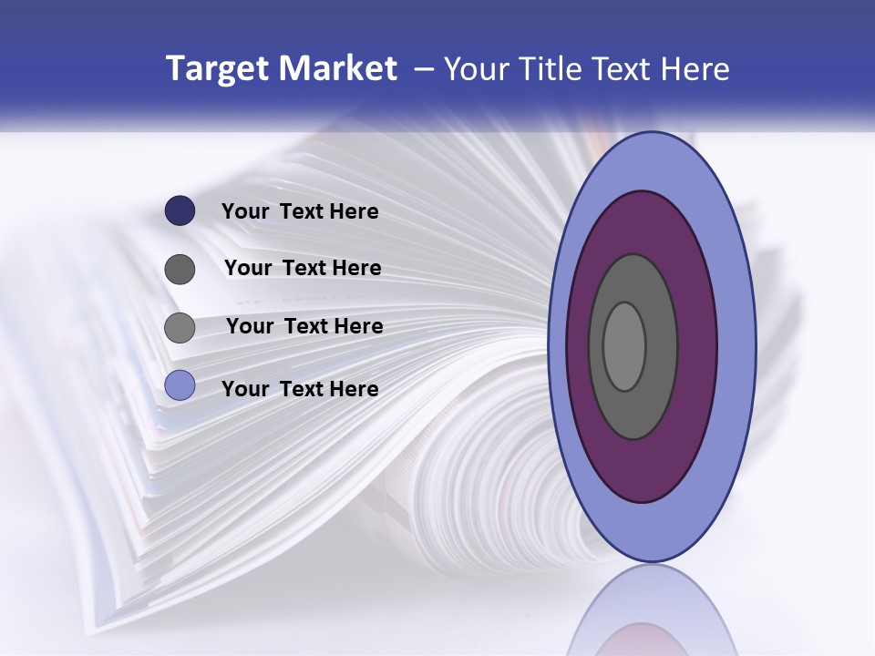 A Stack Of Magazines With A White Background PowerPoint Template