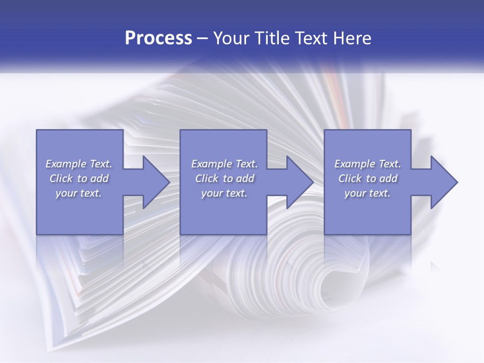A Stack Of Magazines With A White Background PowerPoint Template