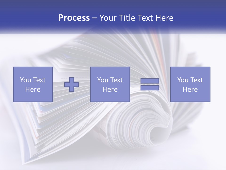 A Stack Of Magazines With A White Background PowerPoint Template