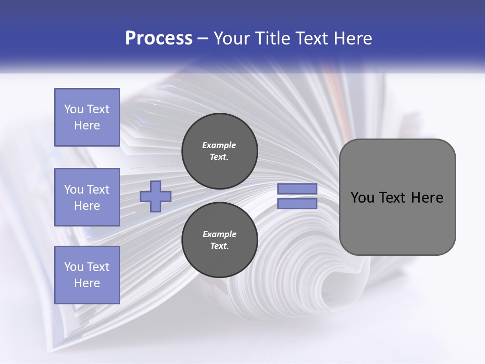 A Stack Of Magazines With A White Background PowerPoint Template