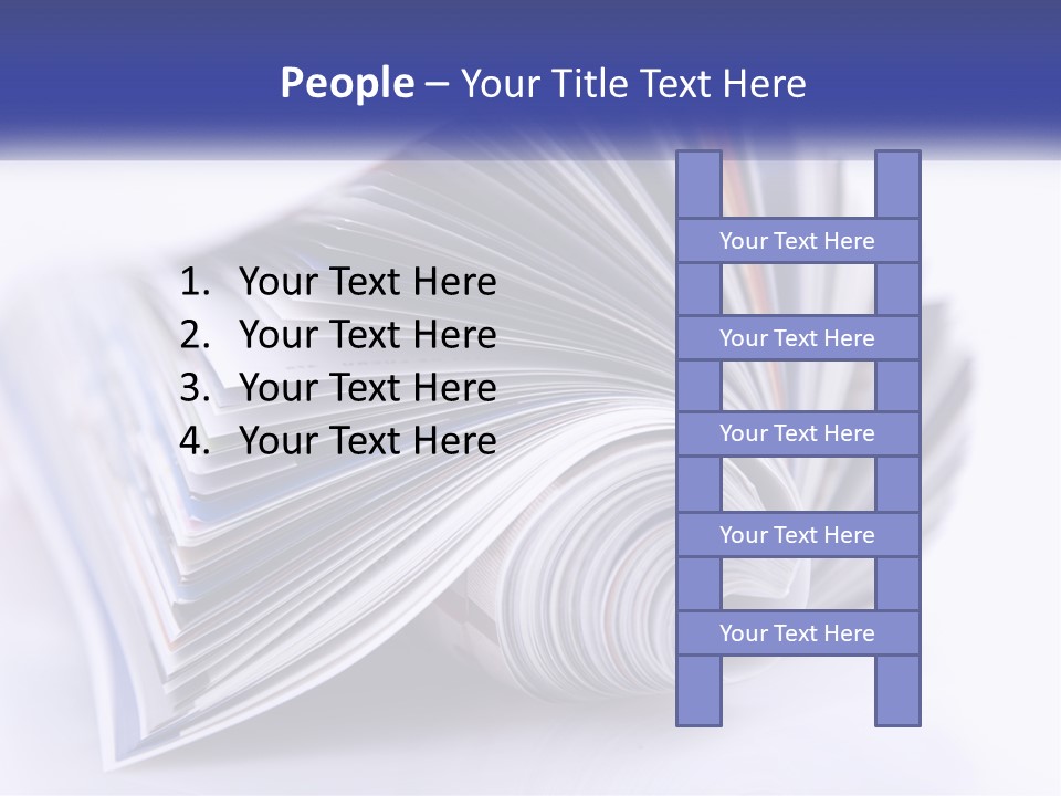 A Stack Of Magazines With A White Background PowerPoint Template