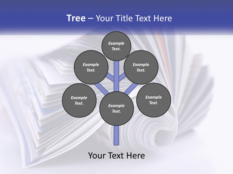 A Stack Of Magazines With A White Background PowerPoint Template