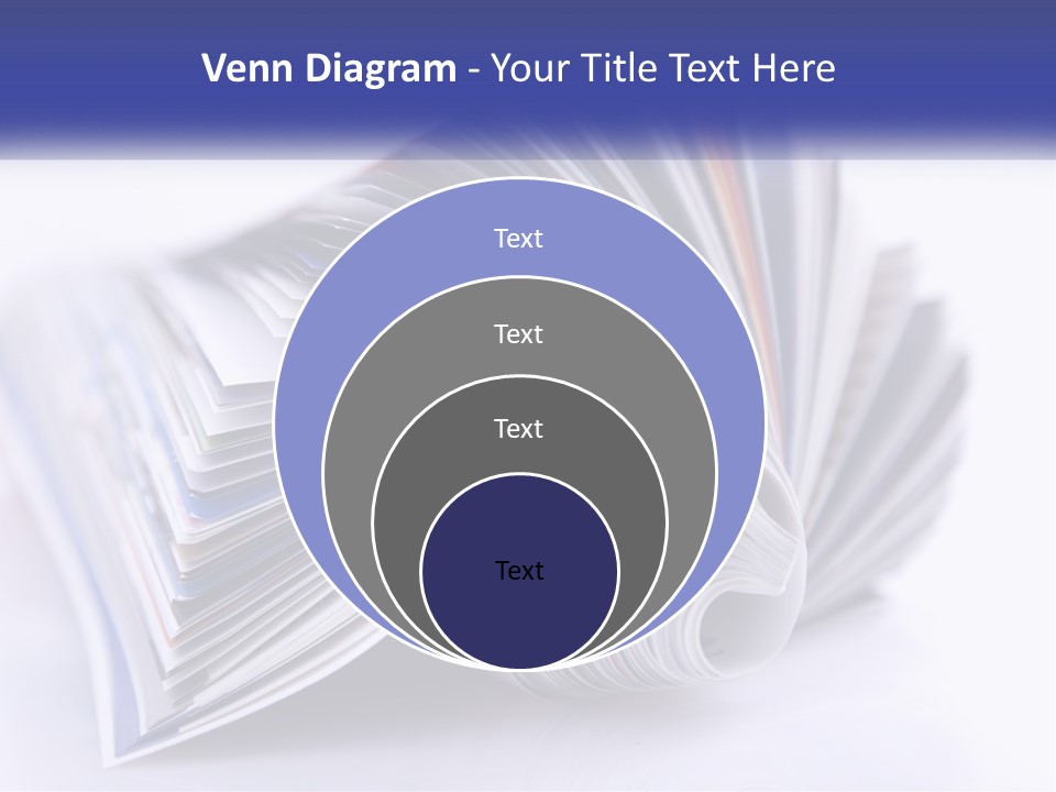 A Stack Of Magazines With A White Background PowerPoint Template