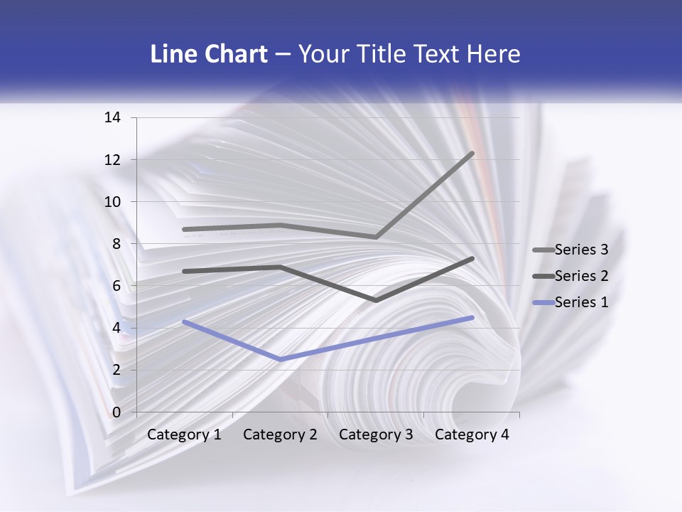 A Stack Of Magazines With A White Background PowerPoint Template