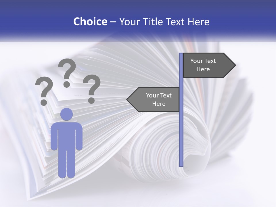 A Stack Of Magazines With A White Background PowerPoint Template