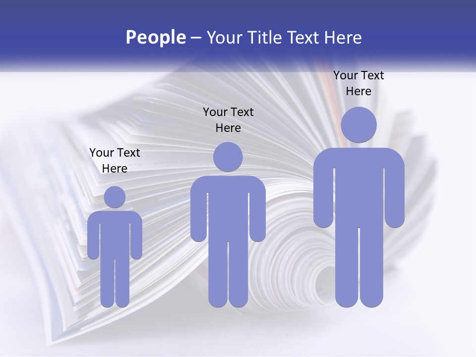 A Stack Of Magazines With A White Background PowerPoint Template