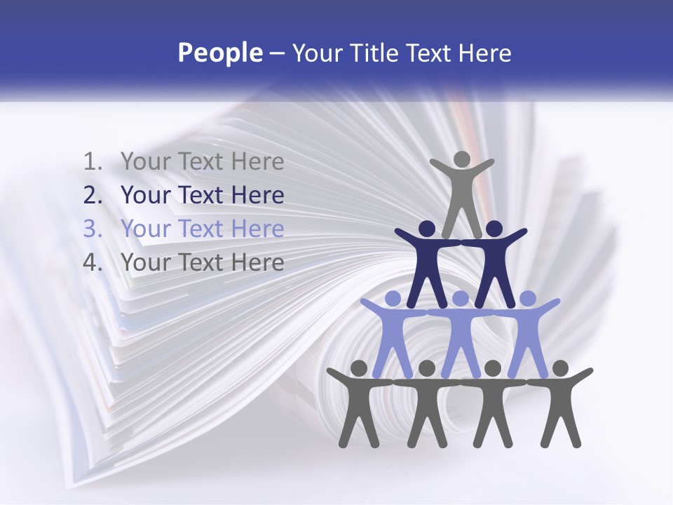 A Stack Of Magazines With A White Background PowerPoint Template