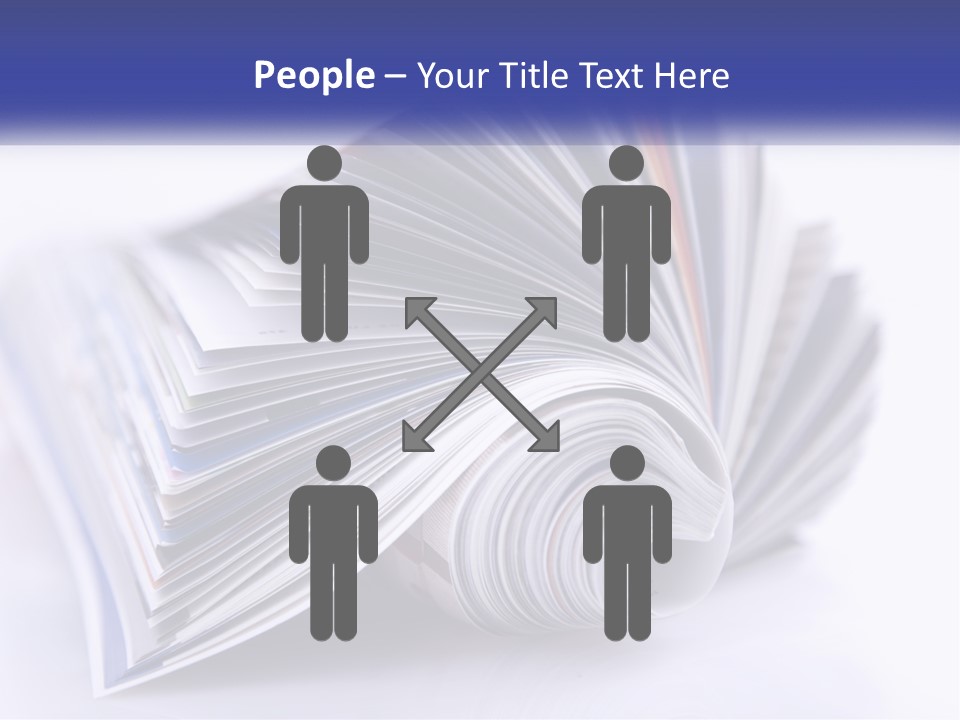A Stack Of Magazines With A White Background PowerPoint Template