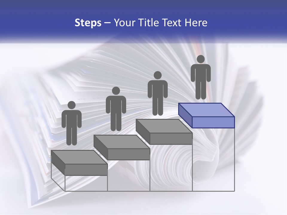 A Stack Of Magazines With A White Background PowerPoint Template