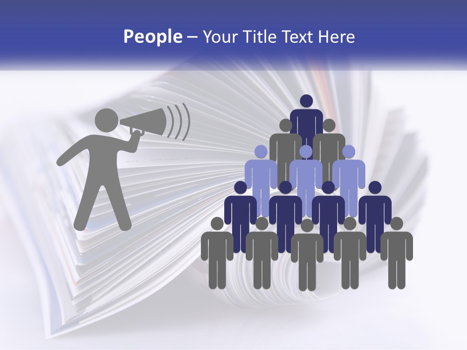 A Stack Of Magazines With A White Background PowerPoint Template