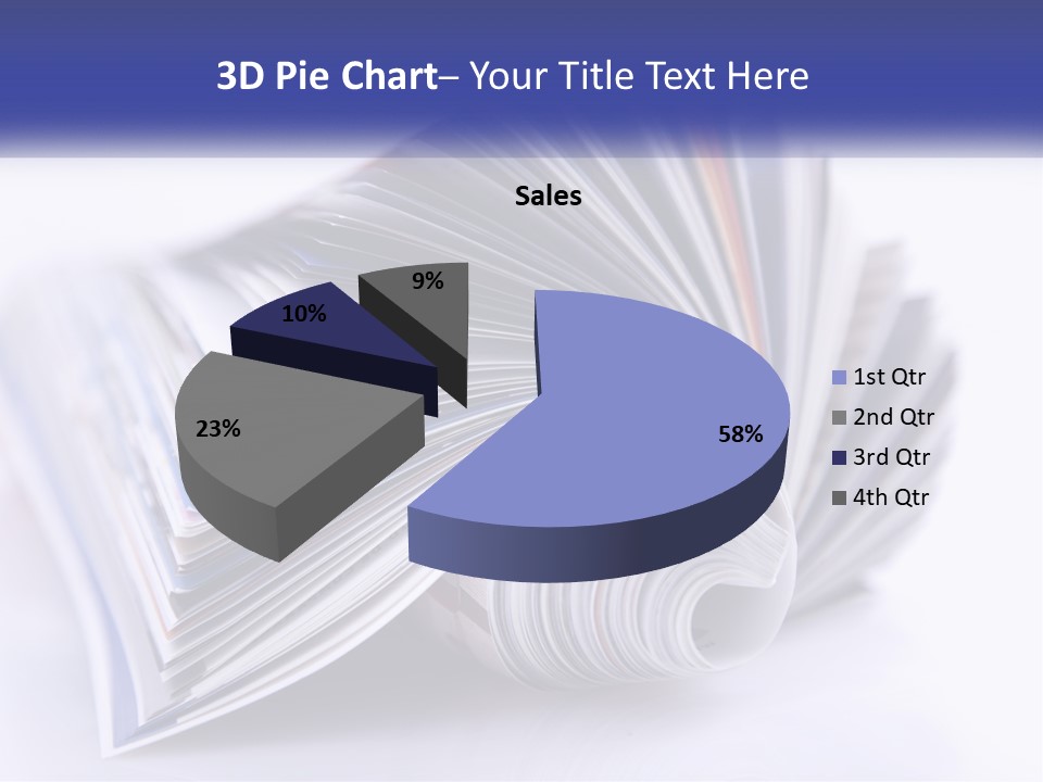 A Stack Of Magazines With A White Background PowerPoint Template