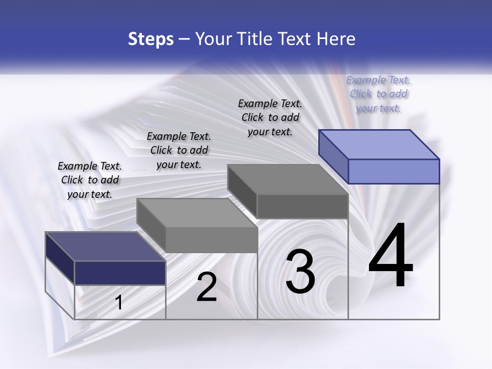 A Stack Of Magazines With A White Background PowerPoint Template
