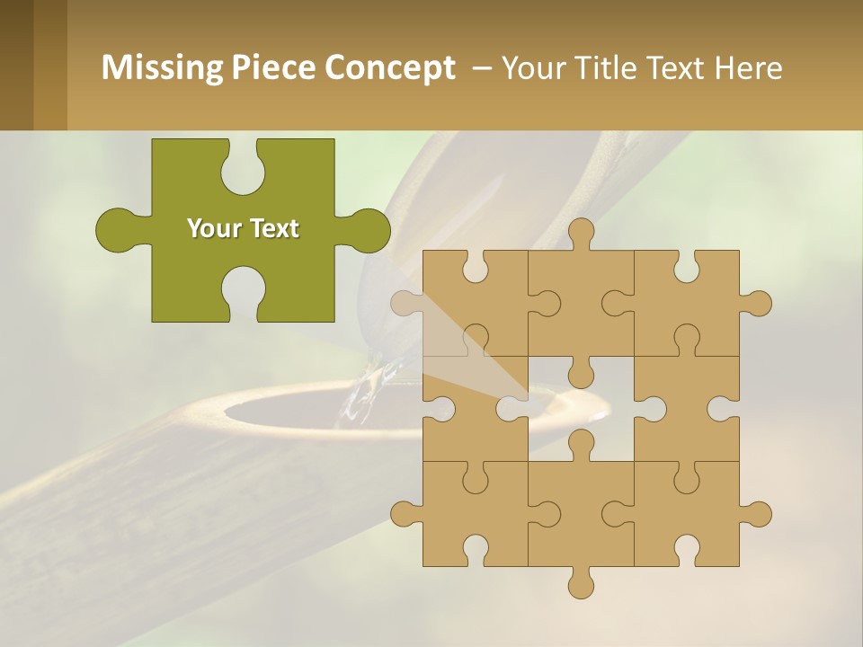 A Drop Of Water Coming Out Of A Wooden Bowl PowerPoint Template