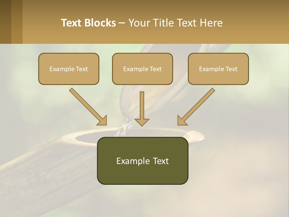 A Drop Of Water Coming Out Of A Wooden Bowl PowerPoint Template