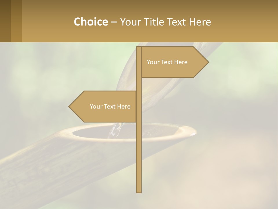 A Drop Of Water Coming Out Of A Wooden Bowl PowerPoint Template