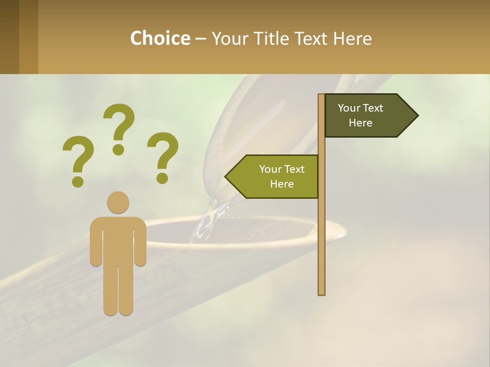 A Drop Of Water Coming Out Of A Wooden Bowl PowerPoint Template