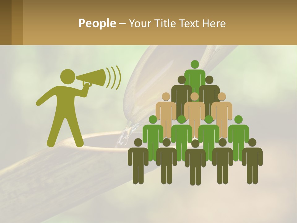 A Drop Of Water Coming Out Of A Wooden Bowl PowerPoint Template