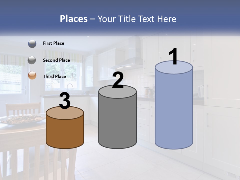 A Kitchen With A Table And Chairs In It PowerPoint Template