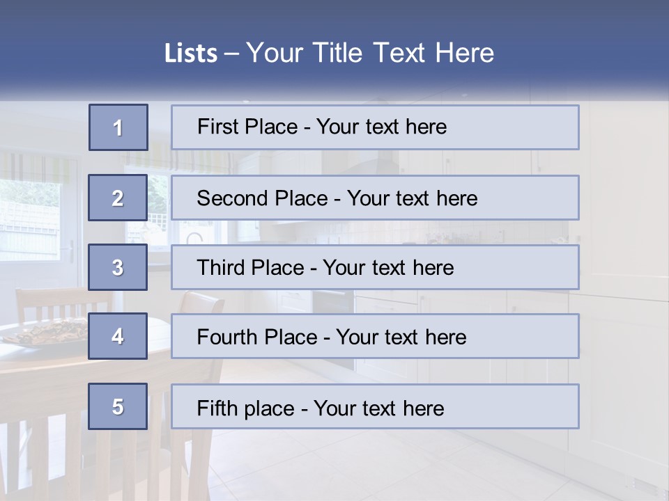 A Kitchen With A Table And Chairs In It PowerPoint Template