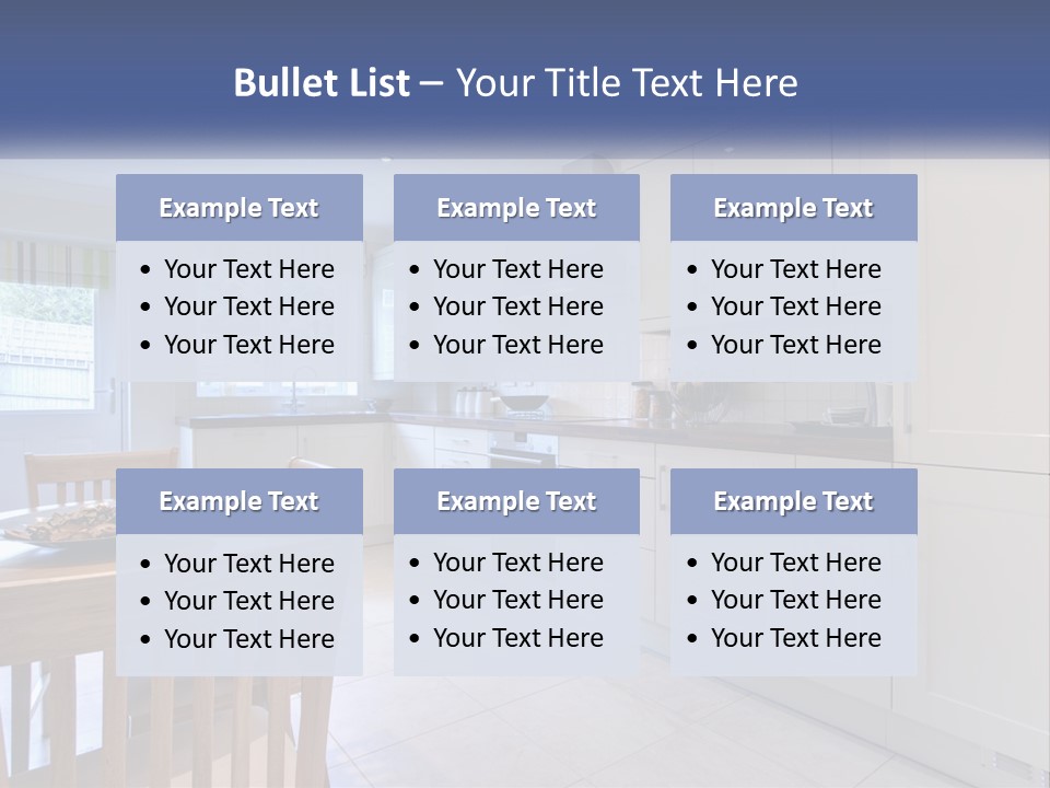 A Kitchen With A Table And Chairs In It PowerPoint Template