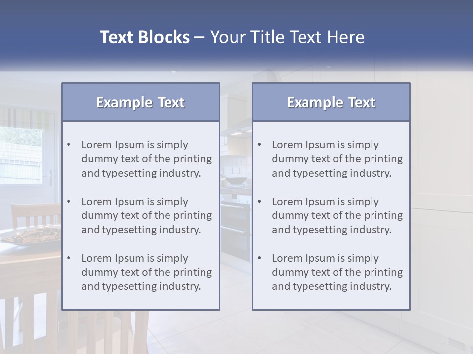 A Kitchen With A Table And Chairs In It PowerPoint Template