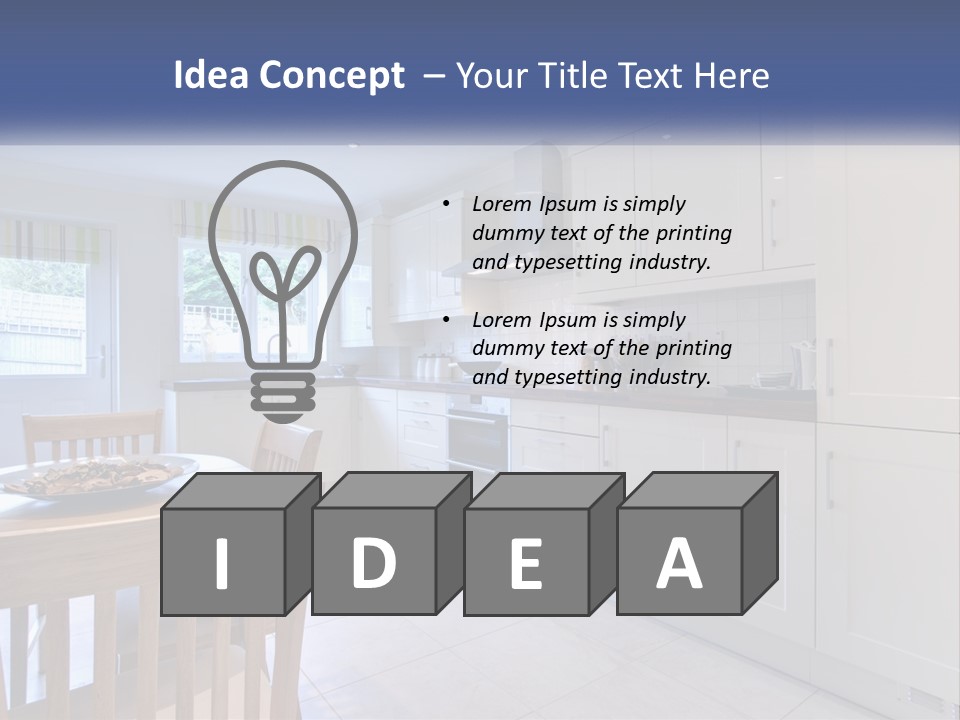 A Kitchen With A Table And Chairs In It PowerPoint Template