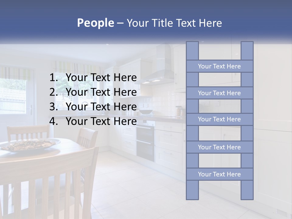 A Kitchen With A Table And Chairs In It PowerPoint Template