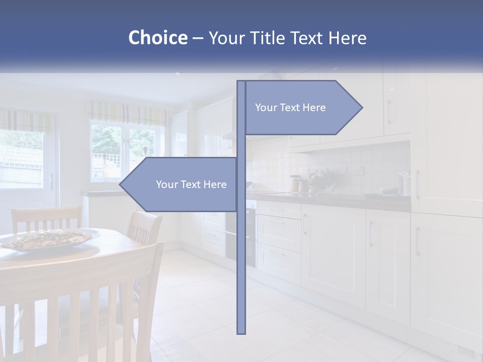 A Kitchen With A Table And Chairs In It PowerPoint Template