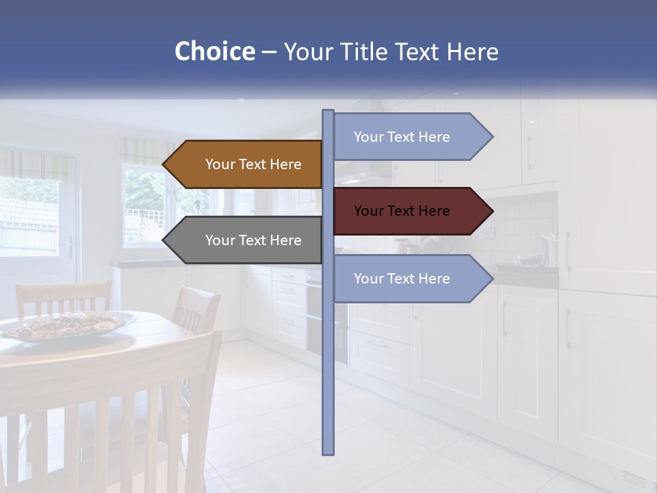 A Kitchen With A Table And Chairs In It PowerPoint Template