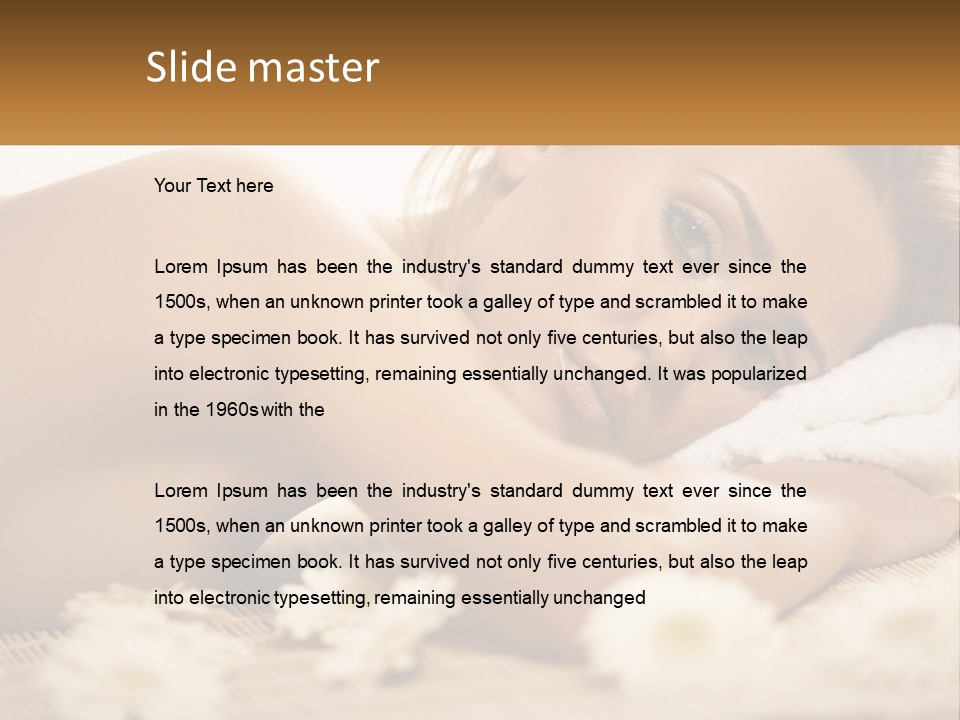 A Beautiful Woman Laying On Top Of A Bed Covered In Flowers PowerPoint Template