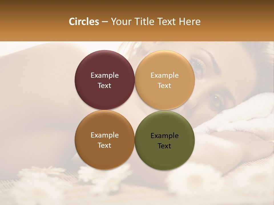 A Beautiful Woman Laying On Top Of A Bed Covered In Flowers PowerPoint Template