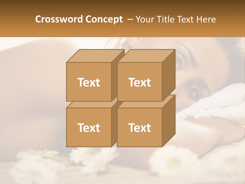 A Beautiful Woman Laying On Top Of A Bed Covered In Flowers PowerPoint Template