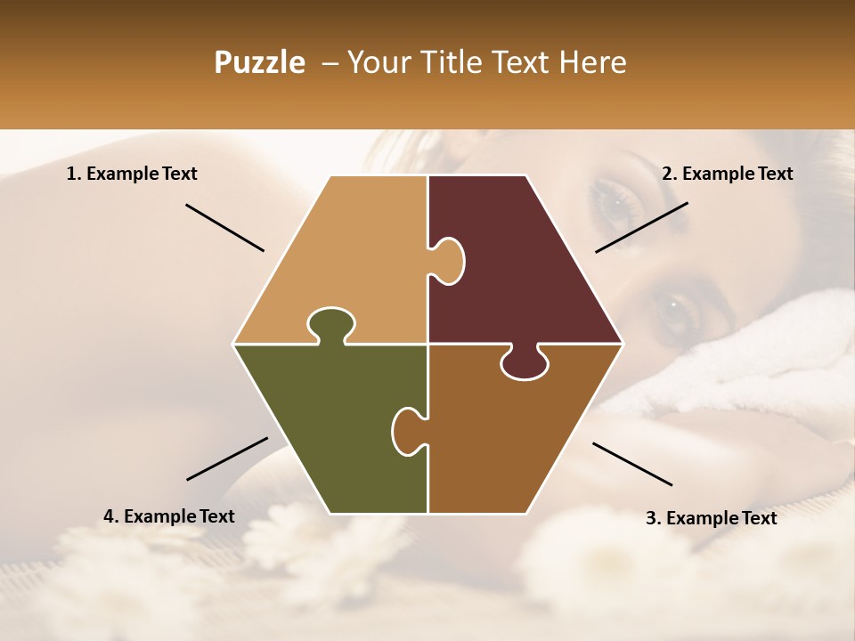 A Beautiful Woman Laying On Top Of A Bed Covered In Flowers PowerPoint Template