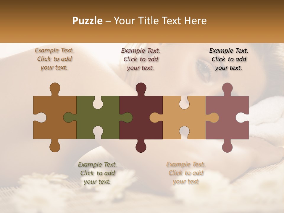 A Beautiful Woman Laying On Top Of A Bed Covered In Flowers PowerPoint Template