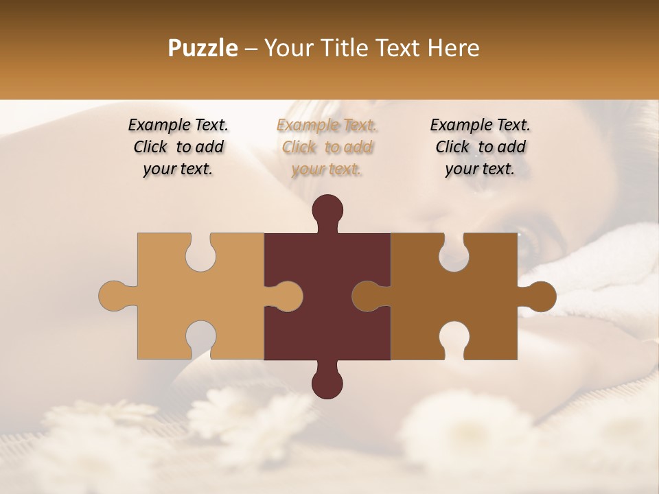 A Beautiful Woman Laying On Top Of A Bed Covered In Flowers PowerPoint Template