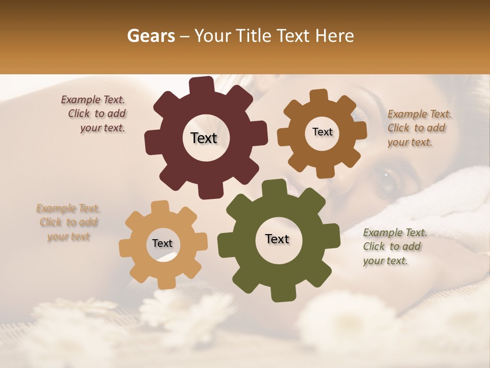 A Beautiful Woman Laying On Top Of A Bed Covered In Flowers PowerPoint Template