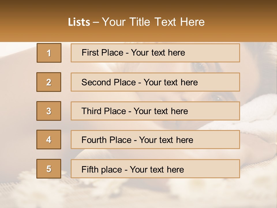 A Beautiful Woman Laying On Top Of A Bed Covered In Flowers PowerPoint Template