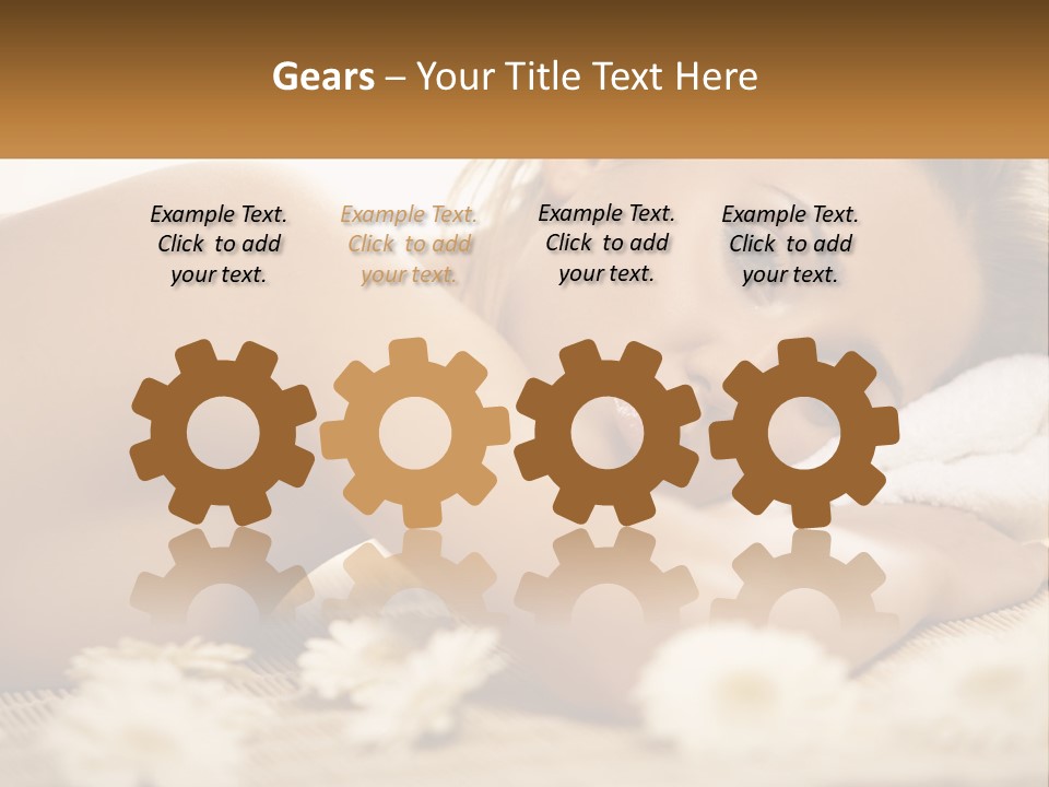 A Beautiful Woman Laying On Top Of A Bed Covered In Flowers PowerPoint Template