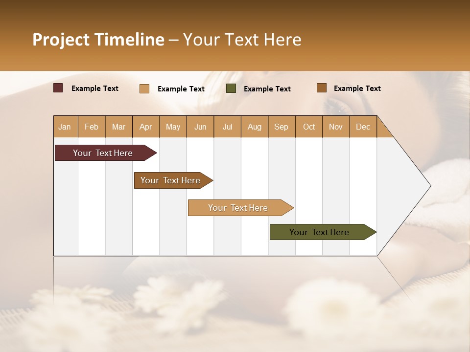 A Beautiful Woman Laying On Top Of A Bed Covered In Flowers PowerPoint Template