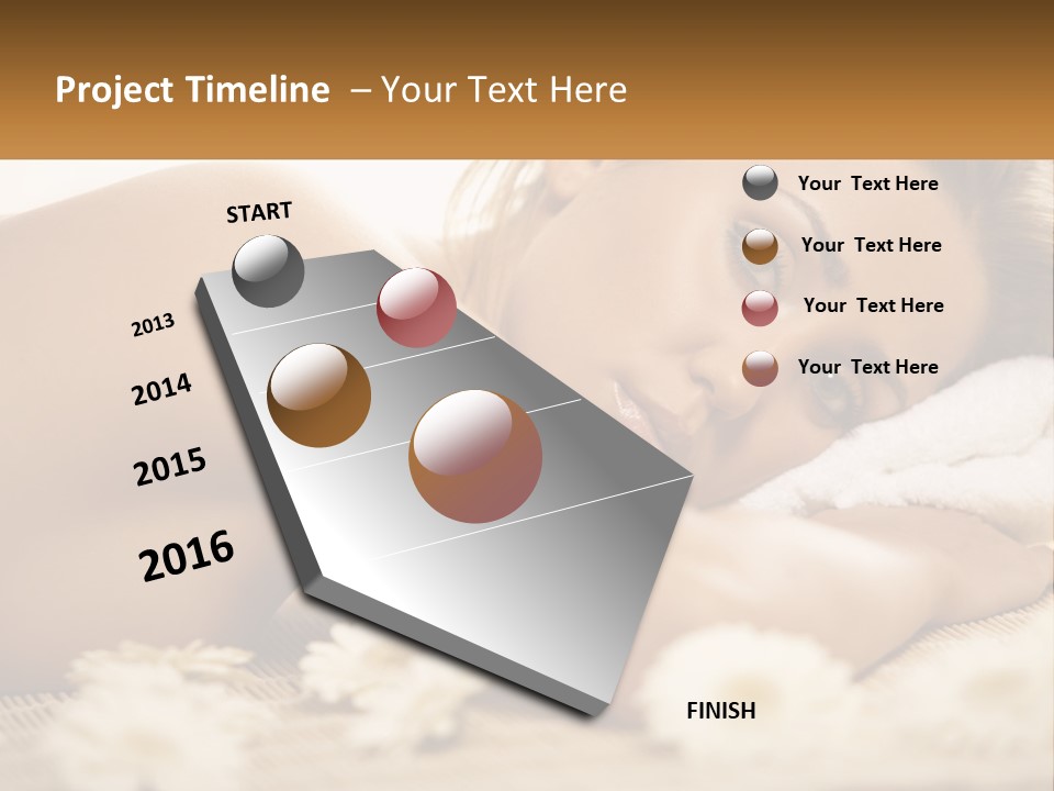 A Beautiful Woman Laying On Top Of A Bed Covered In Flowers PowerPoint Template