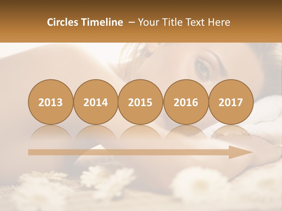 A Beautiful Woman Laying On Top Of A Bed Covered In Flowers PowerPoint Template