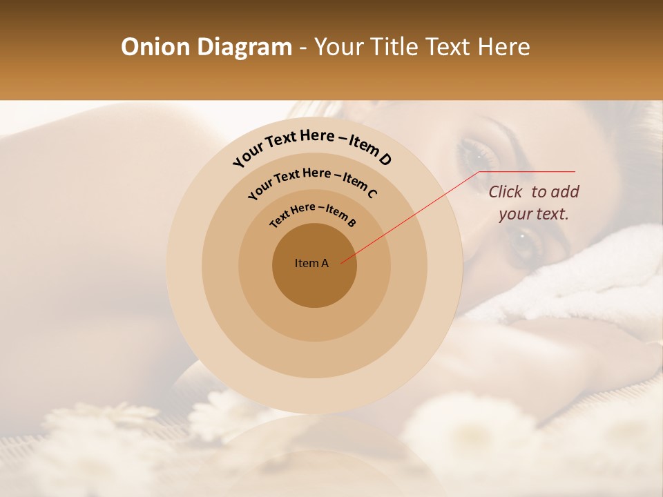 A Beautiful Woman Laying On Top Of A Bed Covered In Flowers PowerPoint Template