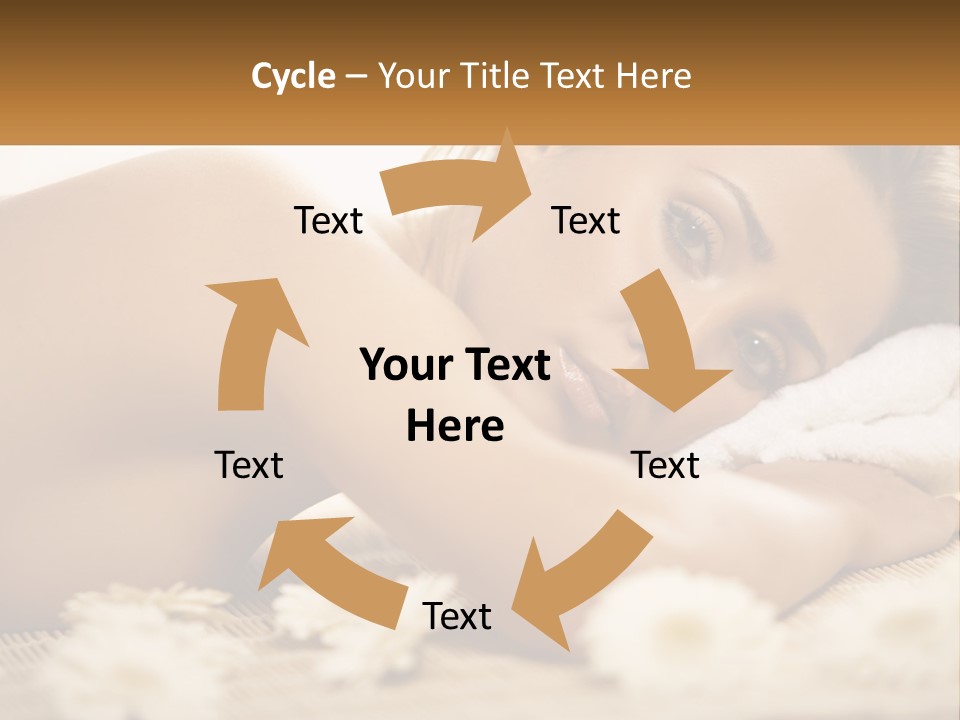 A Beautiful Woman Laying On Top Of A Bed Covered In Flowers PowerPoint Template