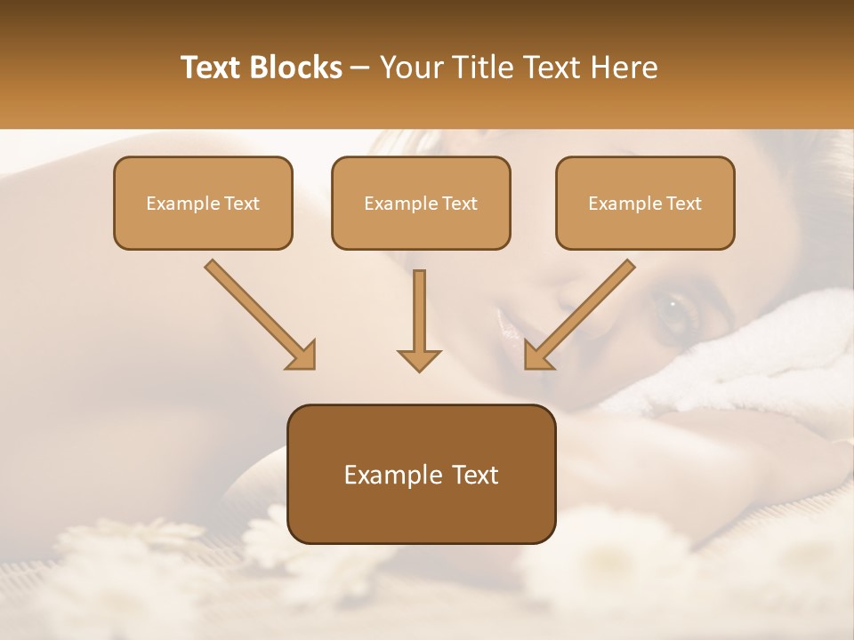 A Beautiful Woman Laying On Top Of A Bed Covered In Flowers PowerPoint Template